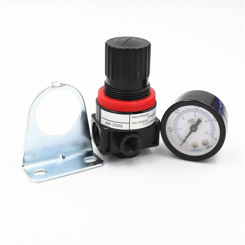 1PCS 1/4 "Air Compressor Filter Water Oil Separator Regulator AR2000 Air Treatment Can Be Used with PC/PT Series Hose Connectors