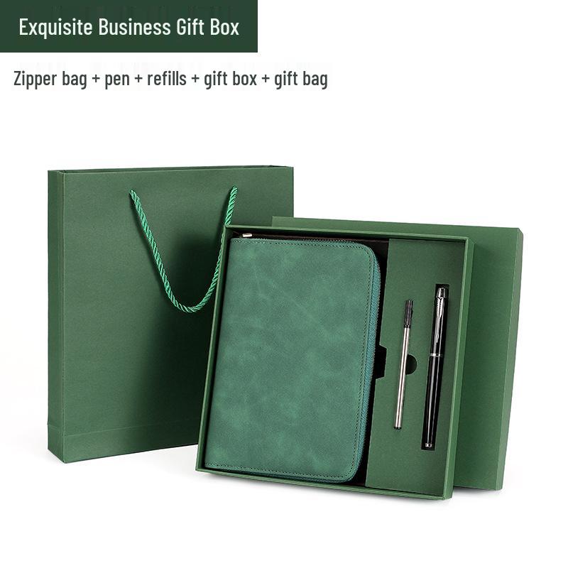 Custom Business Notebook with Zipper Bag - Multifunctional A6/B5 Notepad & Manager Folder