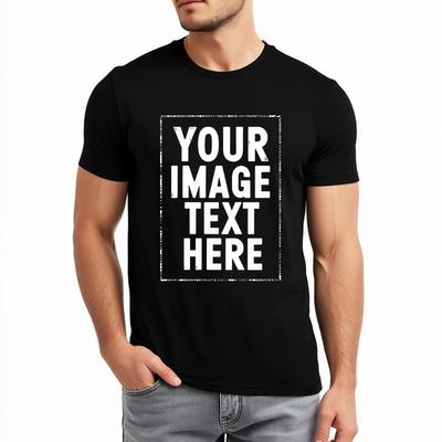 Für Männer Fotodruck Minimalistisches Sommer-T-Shirt Ihr Bild Text Hier Kurzarm Grafik Maßgeschneidert Rundhals Unifarben Oberteile