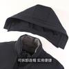 [Goose Down+One Piece Three Wear] Autumn and Winter Men's Down Jacket Warm and Windproof Hooded Mid to Long Goose Down Coat