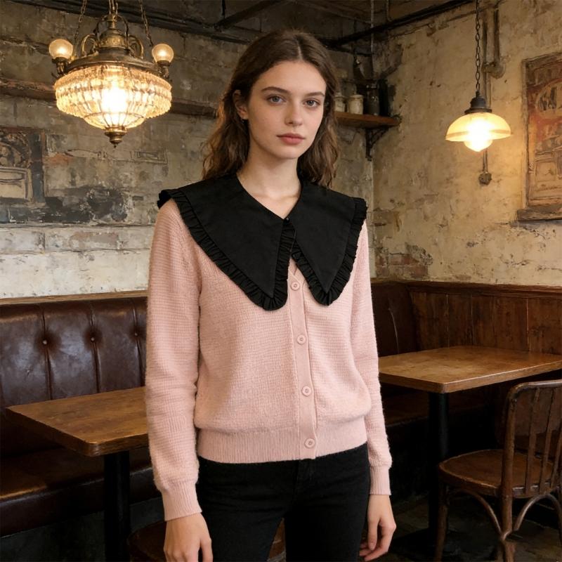 Fashionable Detachable Faux Collar Cotton Neckpiece Removable Collar For Sweaters Blouses And Dresses