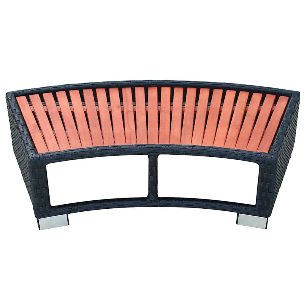 vidaXL Spa-Einstiegsstufe Poly Rattan 92×45×25 cm Schwarz