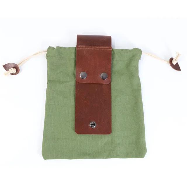 1 stück Tragbare Outdoor Nahrungssuche Tasche Obst Picking Beutel Faltbare Berry Puch Lagerung Leder Bushcraft Leinwand Tasche Wandern Camping