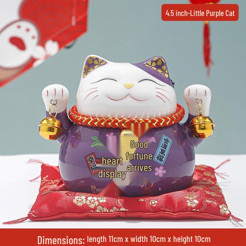 Creative Japanese Fortune Cat Ceramic Piggy Bank - Lucky Gift for Store Openings