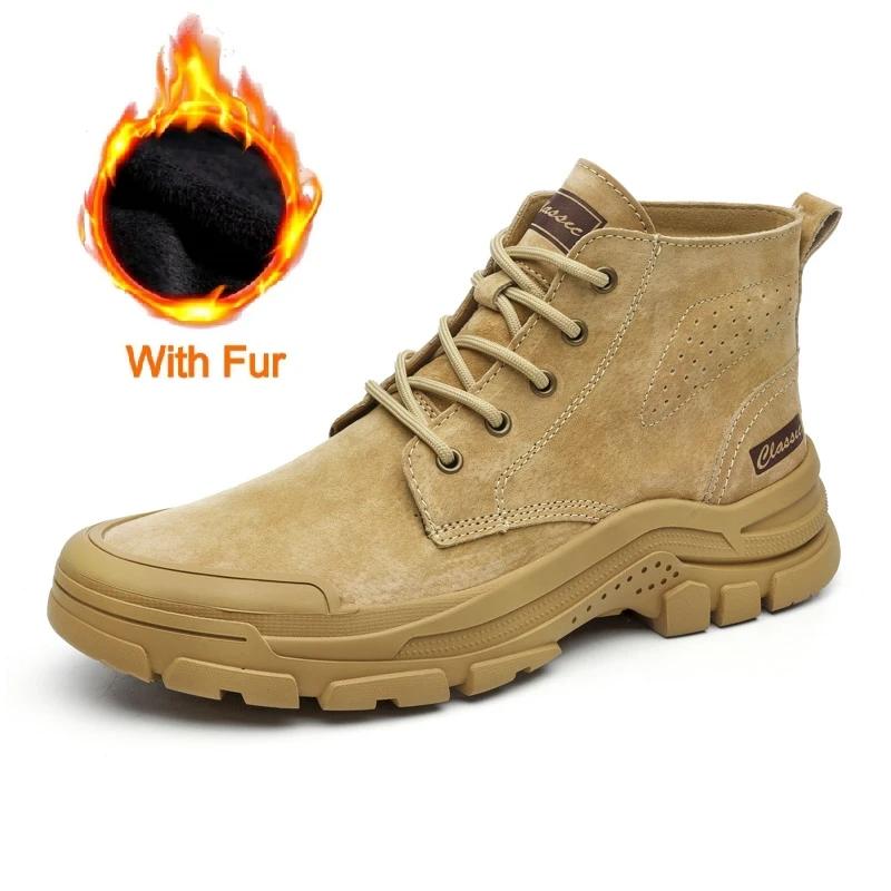 

Мужские классические уличные ботинки, повседневные роскошные спортивные кроссовки с высоким верхом, зимние ботинки на платформе из натуральной кожи, мотоциклетные ботильоны 45