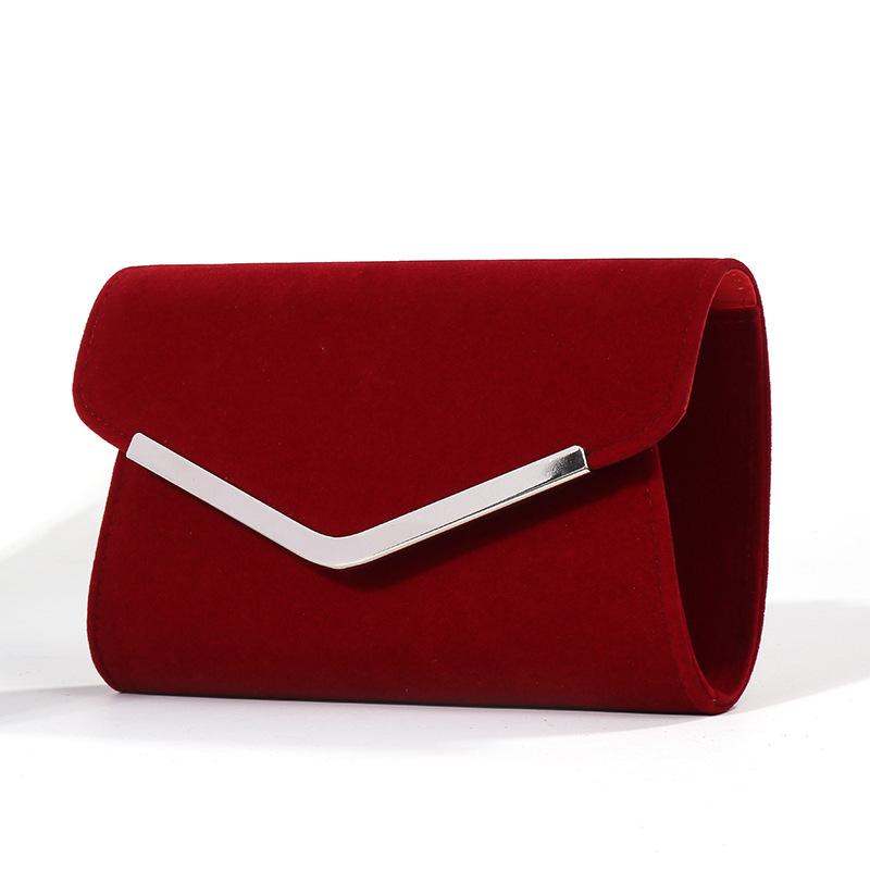 Solid Color Simple Women's Personalized Square Clutch , Fresh Girlish Temperament Single Shoulder Portable Dinnerbag