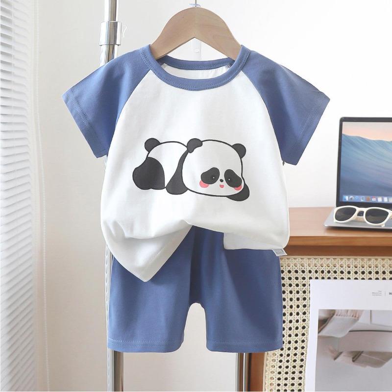 Set Tuta Sportiva Estiva da Bambino con Stampe di Cartoni Animati per Bambini Piccoli
