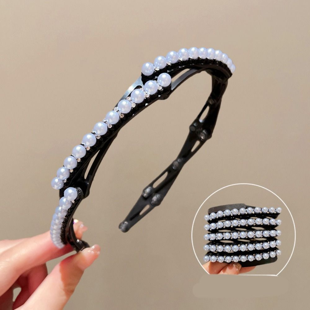 

Складная и Раздвижная Повязка на Голову со Стразами Женская Дорожная Портативная для Хранения Умывания Макияжа Волос Ободок для Волос Аксессуары для Волос