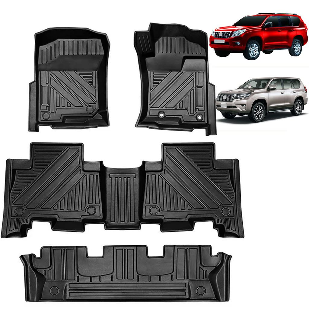 Compatibil cu Toyota Land Cruiser Prado Seria 150 și Piese Protectoare 3D de Podea 3D Auto TPE (7 Pasageri), Devreme, Mijloc, Modele. Covorașe, Covorașe,