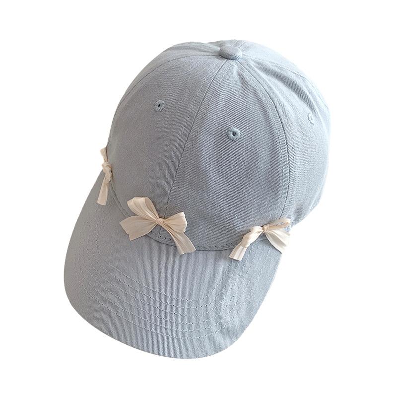 

Retro Korean Style Ribbon Bow Sweet Baseball Cap Cotton Sun Cap Sunscreen Hat Peaked Cap Outdoor Sunshade Sunscreen Women S Hat синий