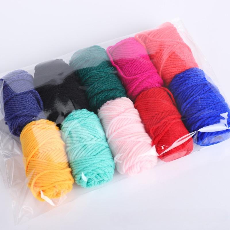 10 Color Wool Yarn Wool Roll DIY Handmade Weaving Entry-level Craft Tool Set Creative Early Education Weaving Material Package