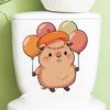 Cute Cartoon Guinea Pig Toilet Sticker Self-Adhesive Removable for Bathroom Home Decor
