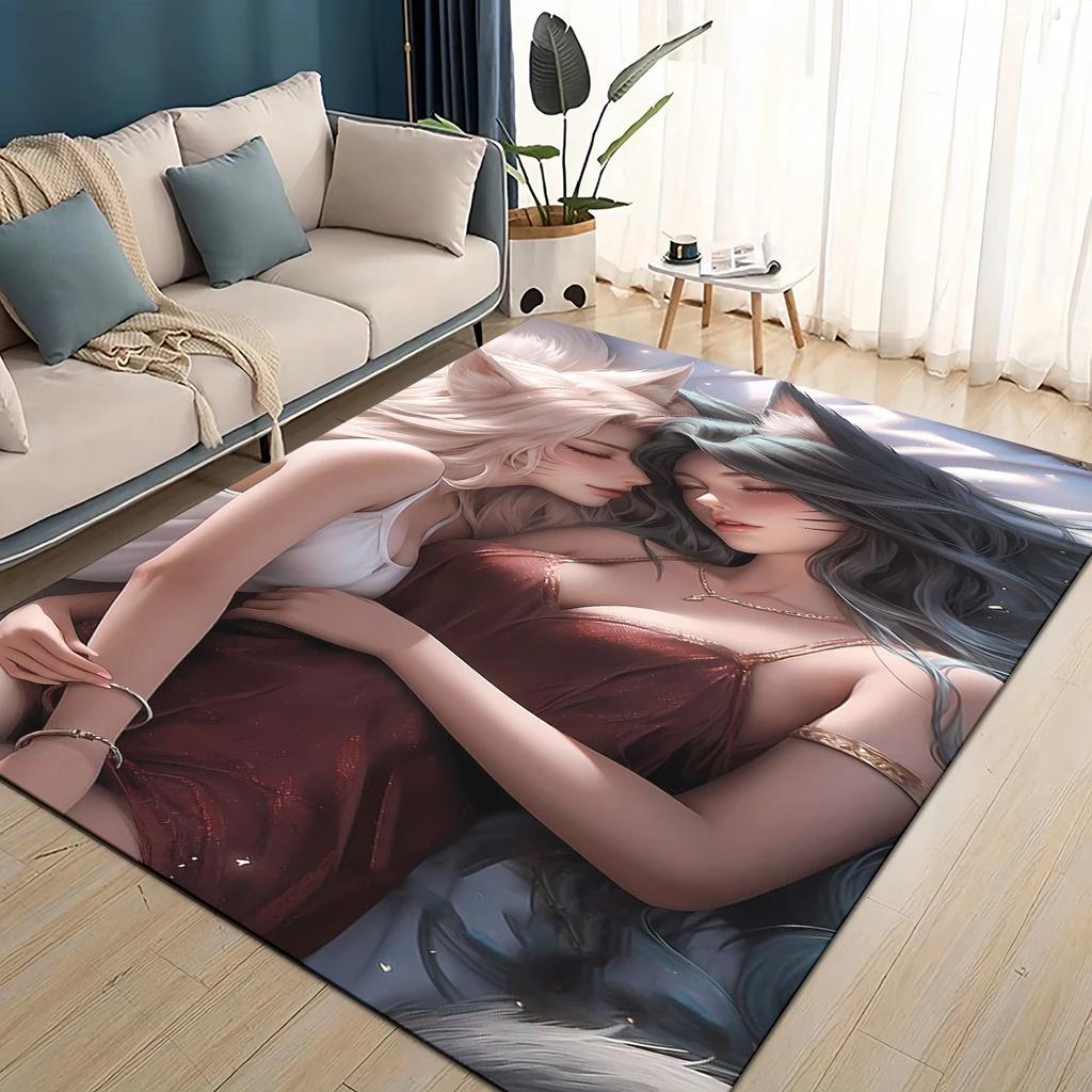 2025 New LOL Jinx League of Legends Game Carpet Rug for Living Room Bedroom Home Sofa Decoration,Kids Play Non-slip Floor Mat