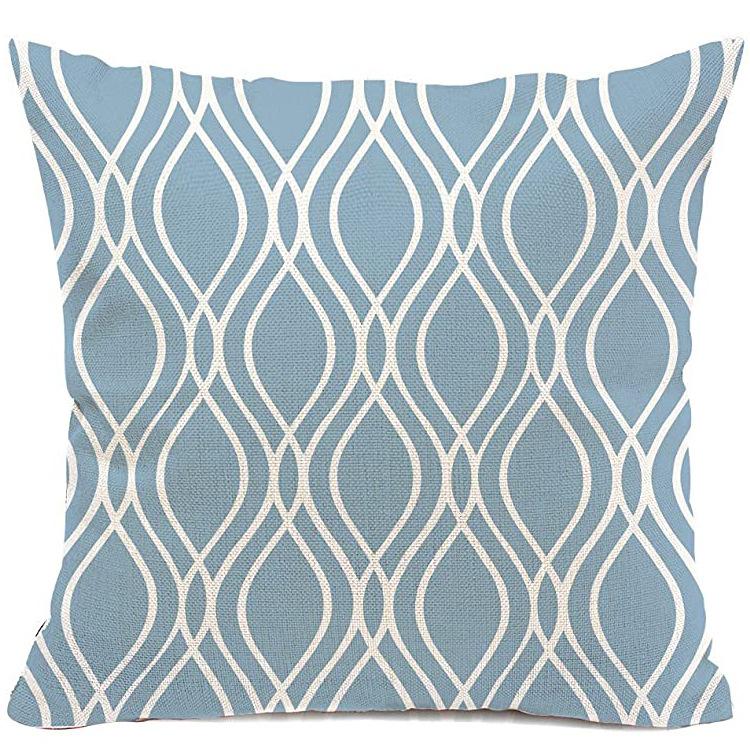 Striped Pillowcase Home Decoration Linen Pillow Cushion Waist Mat Sofa Pillowcase Geometric Abstract