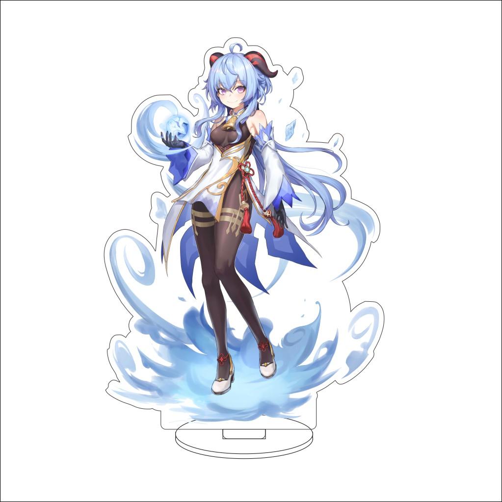 16CM Anime Genshin Impact Figure Stand Model  Ganyu Cute Desk Decor Standing Sign Gifts