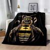 3D Honey Bee Insect Cartoon Soft Plush Blanket,Flannel Blanket Throw Blanket for Living Room Bedroom Bed Sofa Picnic Cover Kids