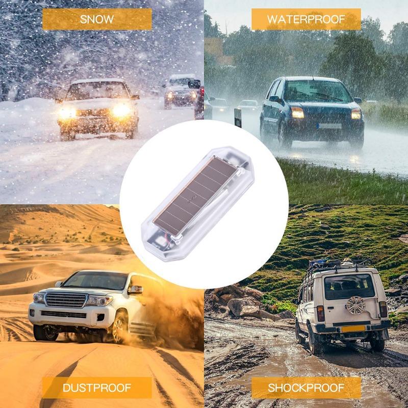 Lampă de avertizare stroboscopică solară cu LED pentru mașină Lampă din spate pentru motocicletă Lampă de avertizare anti-coliziune spate Lampă auxiliară autoadezivă