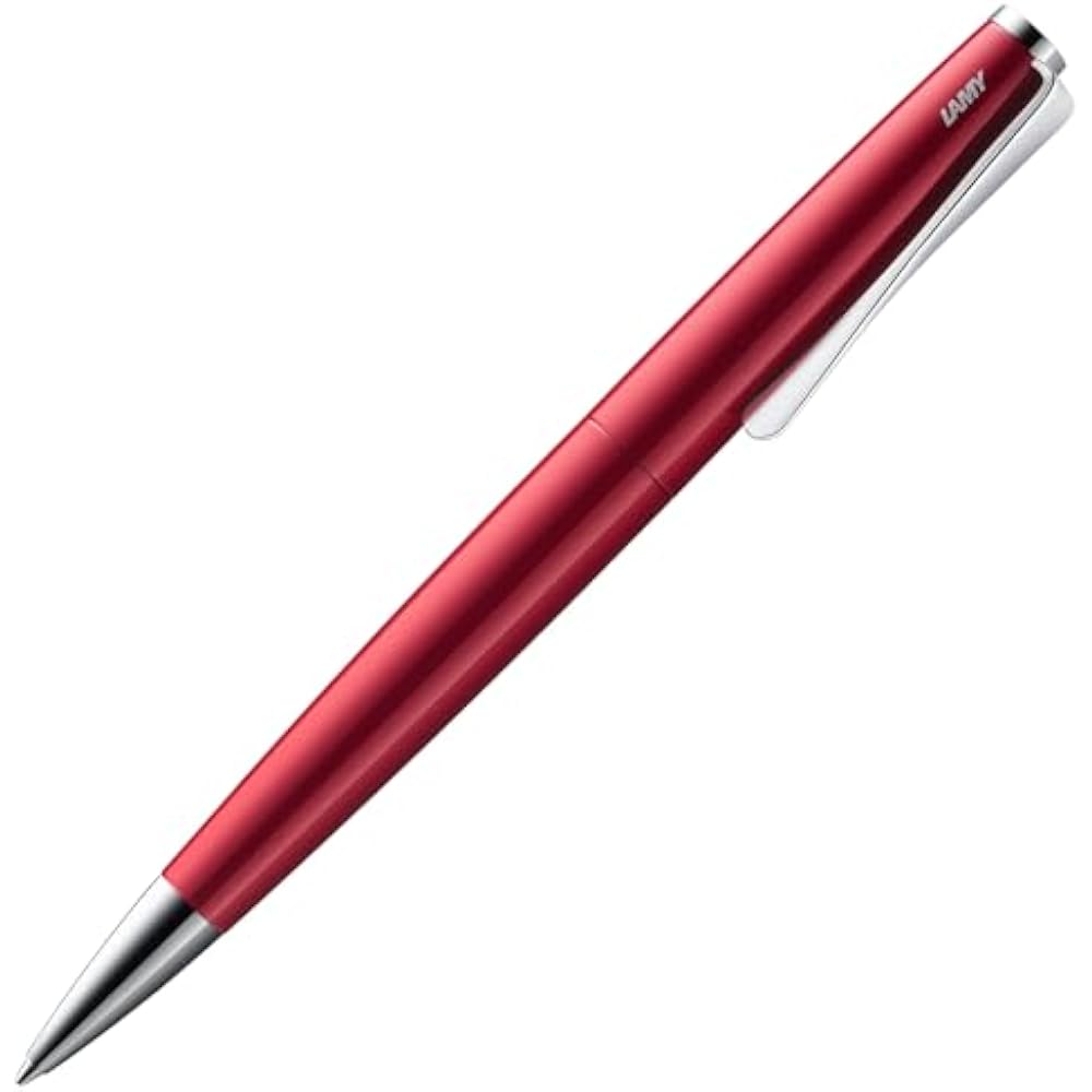 LAMY (Lamy) Studio Piano Red Ballpoint Pen - Elegant Stainless Steel Body Ballpoint Pen - Propell...