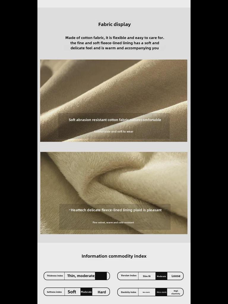 Z338 Herren Baumwolle Samtgefütterte Lässige Overalls - Herbst/Winter Kollektion