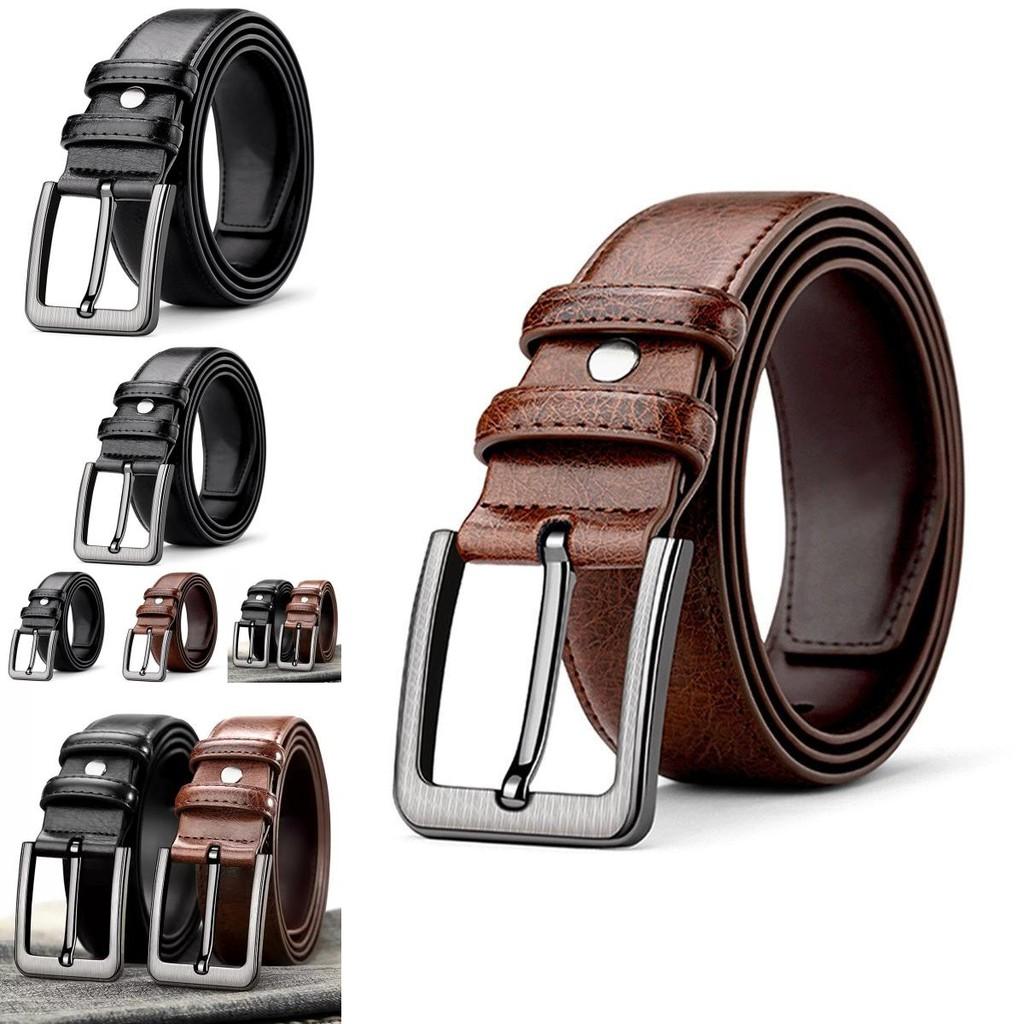 Old School Leather Belt For Men With Alloy Buckle For Casual And Formal Outfits