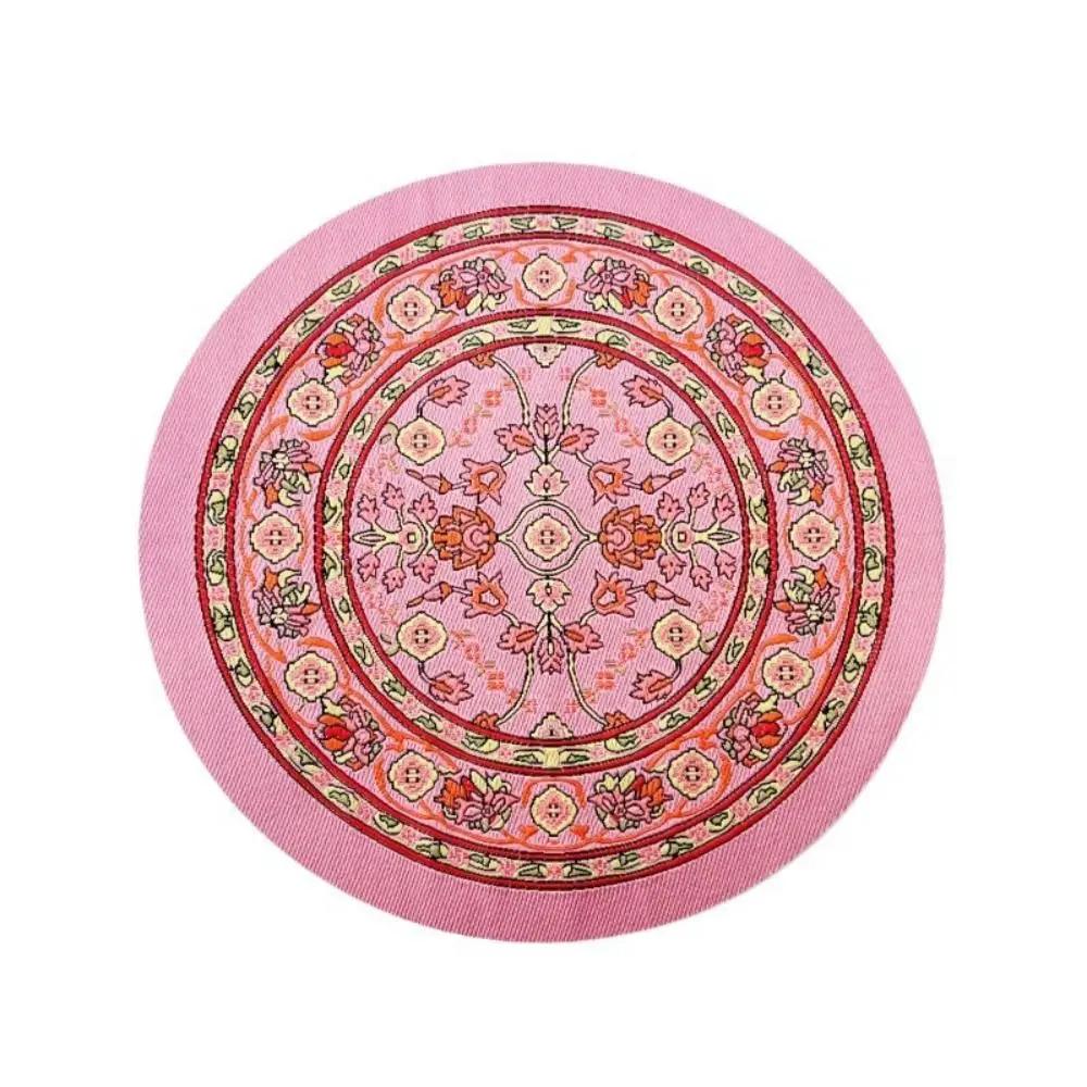 1:12 Scale Dollhouse Carpet Playing House Decor Floor Coverings Floral Pattern Mat Doll Accessories Miniature Weaving Rug