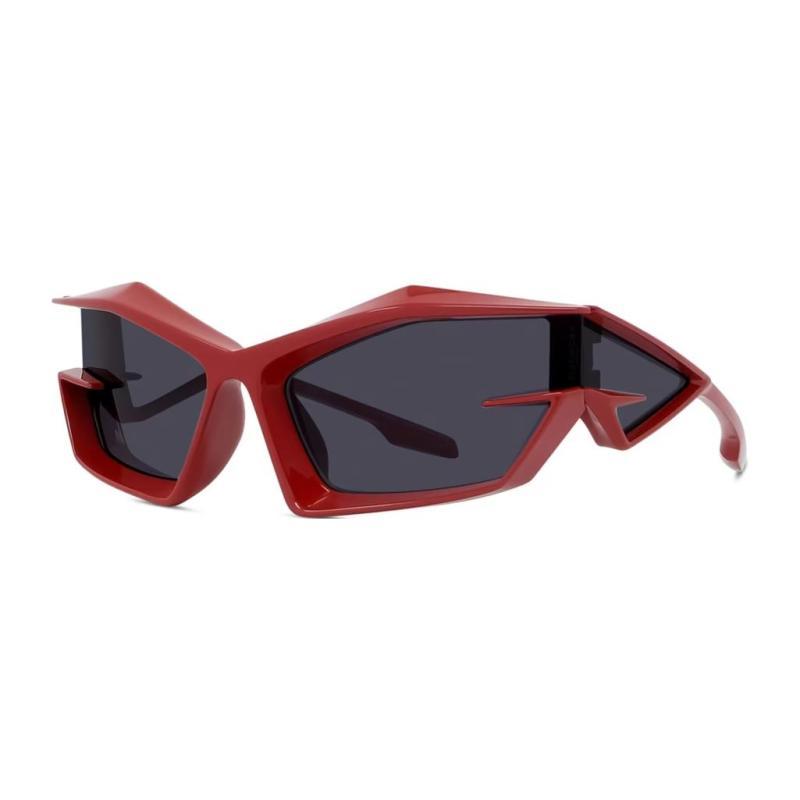 GIVENCHY Temple Lettering Logo Irregular Sunglasses Women s Red 69 красный