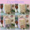 Nylon Backpack For Teens With Colorful Splicing And Letter Pattern For Daily Use