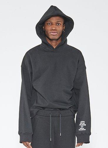Пластиковая Худи из Плотного Хлопка Оверсайз / Черная Black/Onesize(105)