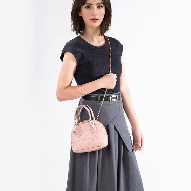 JYL TS Women's Sling Bags  Shell Bag 145 Hand Hold PU Scarf Embroidered Bag