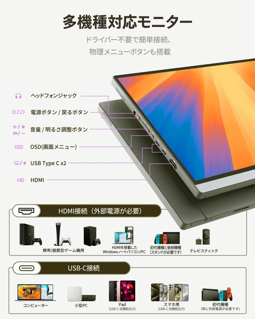 Miuniu M13UT Mobile 4K Touch 3840x2400 sRGB Color AG Matte IGZO 500 Nits High USB Standard Metal VESA Portable Freestanding Stand Monitor, Screen,