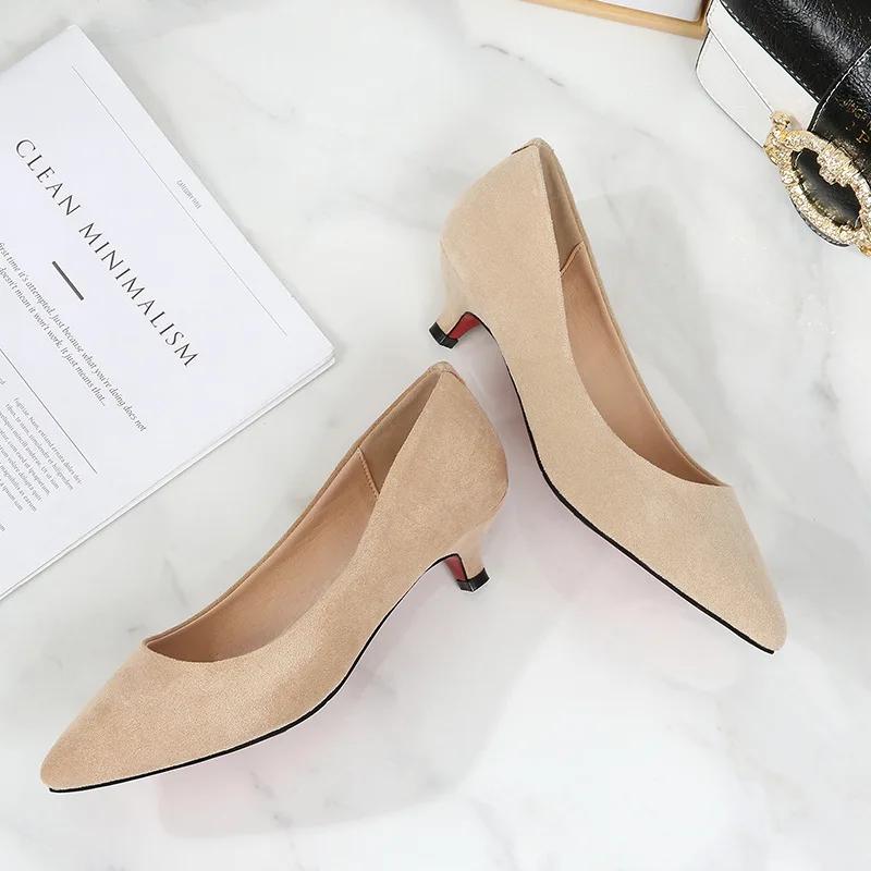 Fashion Women Low Small High Heels Shoes Brief Japanned Leather Pumps Big Size 41/42/43 Ladies Work Office Shoes Bridal Chaussures Femme