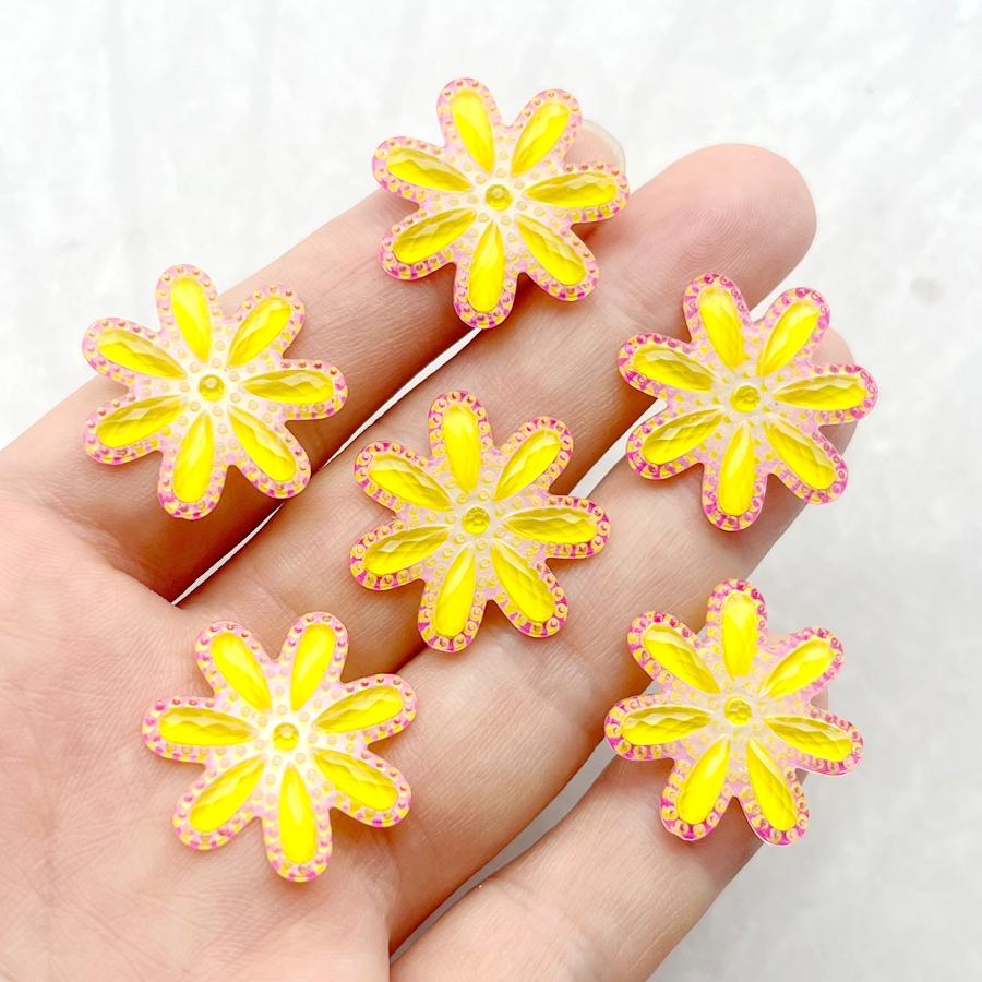 20 Pieces of 25mm Charming Flower Rhinestone Scrapbook Suitable for Jewelry Making DIY Various Handmade Decorations