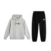 Li Ning Logo Pattern Hooded Loose Drop Shoulder Long Sleeve Mid Waist Tied Long Pants Casual Sports Suit Unisex Suit AWDV253-5+AKLU939-4
