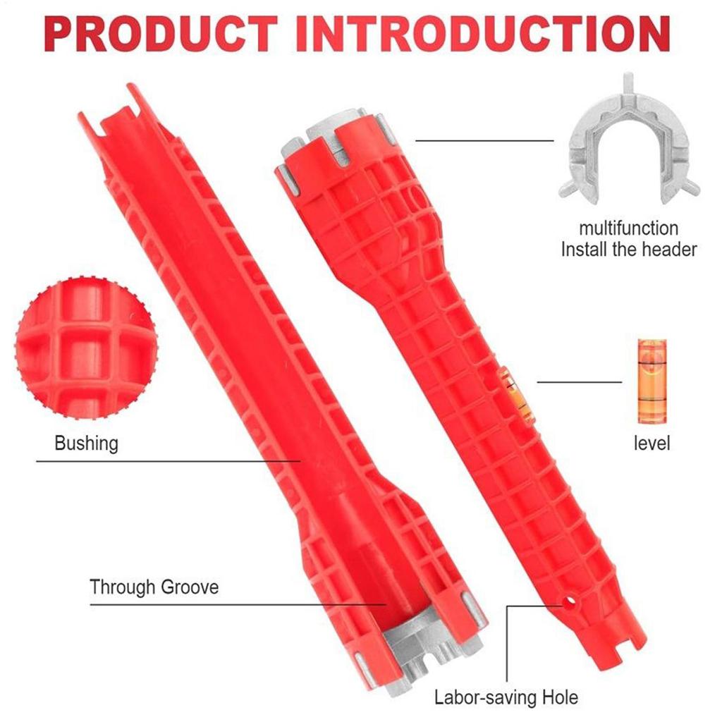 Multifunktionaler Sanitärschlüssel, Beckenboden-Führungshülse, Demontage, Wasserhahn, Rohr, Waschbecken, nur Sanitär-Installationswerkzeug