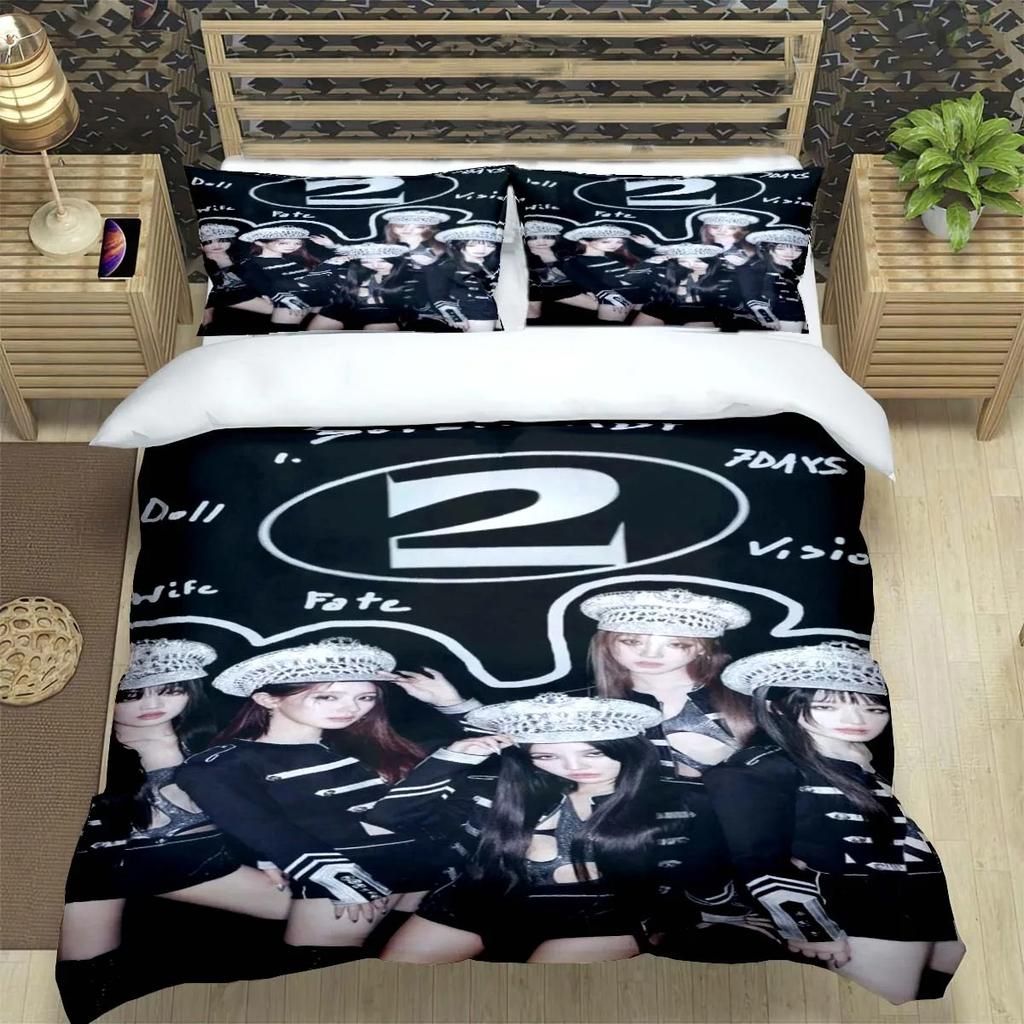 Korean Kpop Girl Group-Yuqi-SoyeonMiyeon-Suyin-Shuhua Print Bedding Set Duvet Cover Comforter Bed Youth Kids Girl Boys Gift