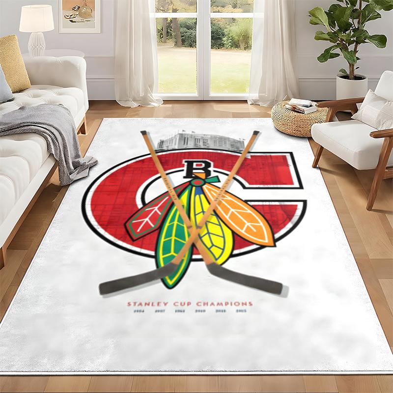 Chicago Blackhawks Matt Dörrmatta för Vardagsrum eller Sovrum Skyddsmatta Under Stol Kontorsdekoration Julklapp Födelsedagspresent