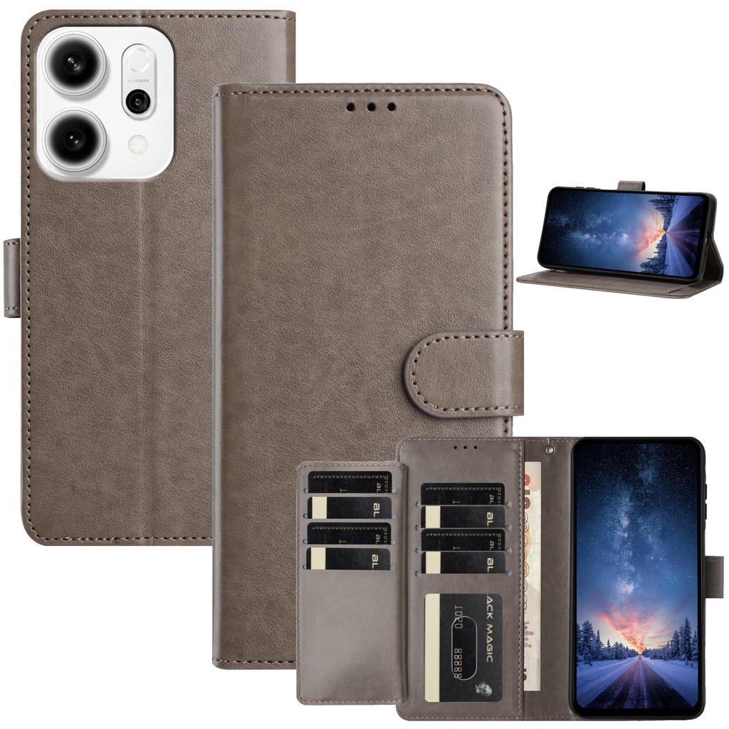 Hülle für Oppo A17 A18 A54 A58 A76 A77 Reno8...Geldbörsen-Handyhülle aus Lammleder, Mehrere Kartenfächer & Ständer, Stoßfeste Schutzhülle (10 Farben)