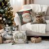 Retro Christmas Style Pillowcase Printed Polyester 40/45/50Cm Throw Pillowcover Decorative Sofa Cushion Pillowslip Home Decor