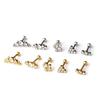 16g Stainless Steel Cartilage Screw Ball Earrings - Trendy European & American Piercing Jewelry