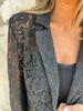 2025 Spring/Summer European & American Women's Fashion Lace Blouse Suit - Trendy Casual Solid Color