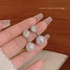 Flash diamond water drop pearl earrings women's high-end sense niche unique explosive earrings New light luxury ear jewelry