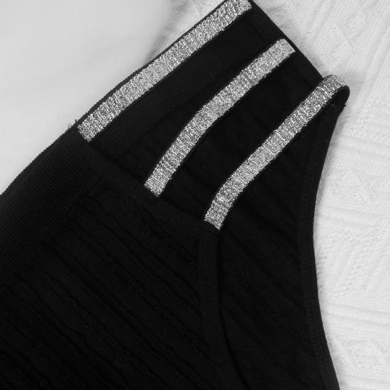 Women's Glitter Underwear Soft Strappy Rhinestone G-string Thong Sexy Mid Waist Cut Out Cheeky Seamless Panties