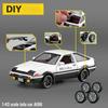 1/43 Initial D AE86 Zonda DIY Detachable Assembly Alloy Diecasts & Toy Vehicles Car Model Miniature Scale Model Car for Children