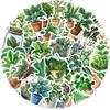 50pcs Cute Plants Green Aesthetic Stickers DIY Decoration Fridge Notebook Bike Phone Suitcase Cartoon Sticker PVC Wall Stickers