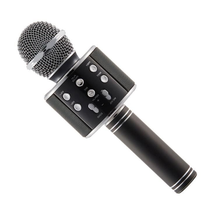Noir WS-858 Trådløs mikrofon Metall MIC Opptak Kondensatormikrofon Stativ W - Høyttaler For iPhone Karaoke Samsung