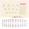 24 Pcs Glossy Full Cover False Nail French Tip Acrylic Nail Valentines Day Press On Nail Almond Shape Stick On Nail