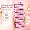 10-Compartment Bow Nail Transfer Paper Storage Box Portable 3D Printing Organizer For Stickers Display Stand For Home Salons