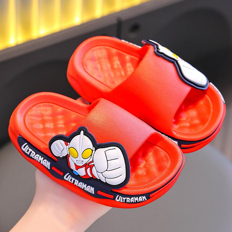 Ultraman Boys' Summer Indoor Non-Slip Bathroom Shower Slippers for Boys, Large and Small Sizes, Home Children's Slippers