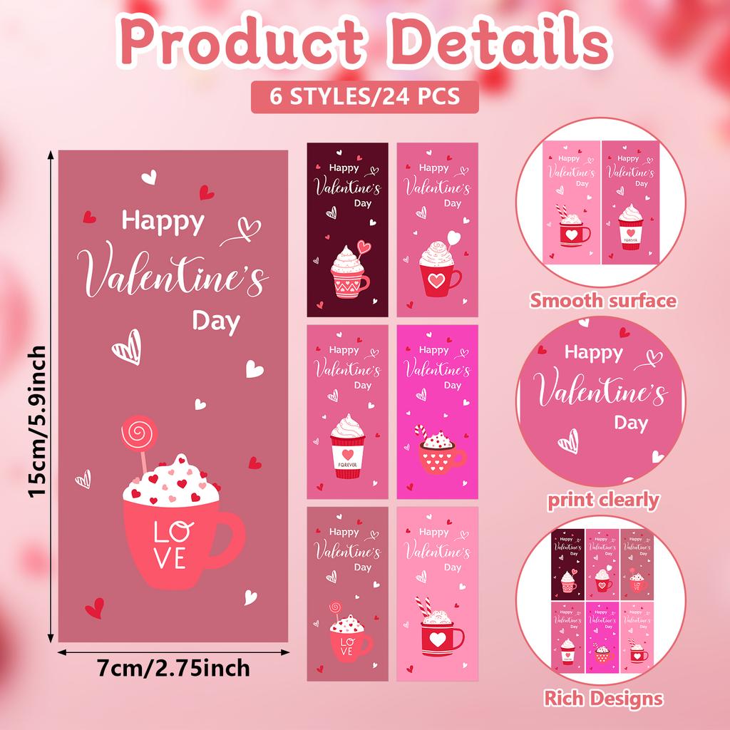 24 Pcs Valentines Day Gifts Heart Ballpoint Pens Valentine'S Day Party Favors Valentines Appreciation Gifts For Women Men Cowork