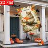2D Flat - 2D Flat - 2D Flat Thanksgiving Autumn Maple Leaf Squirrel Garden Flag, 2-28 X 40 Inches Outdoor Garden Flag, Double-Sided Home Decoration Co